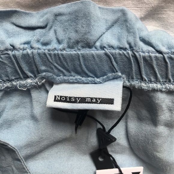 Noisy May Off Shoulder Dress Blue Size Medium - Picture 3 of 7